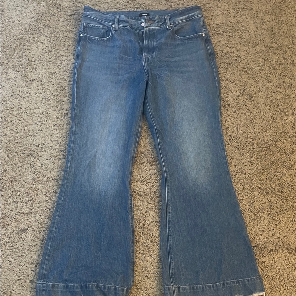 Express Classic Blue Wide Leg Jeans